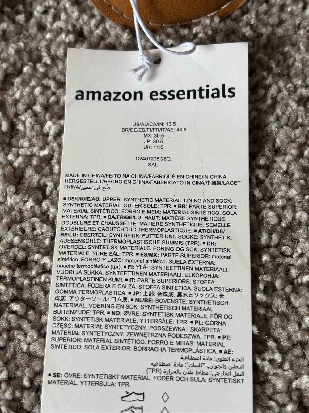 NWT Amazon Essentials Women's Pink Strap Flip Flop Sandals Size: 13.5 - Picture 2 of 5